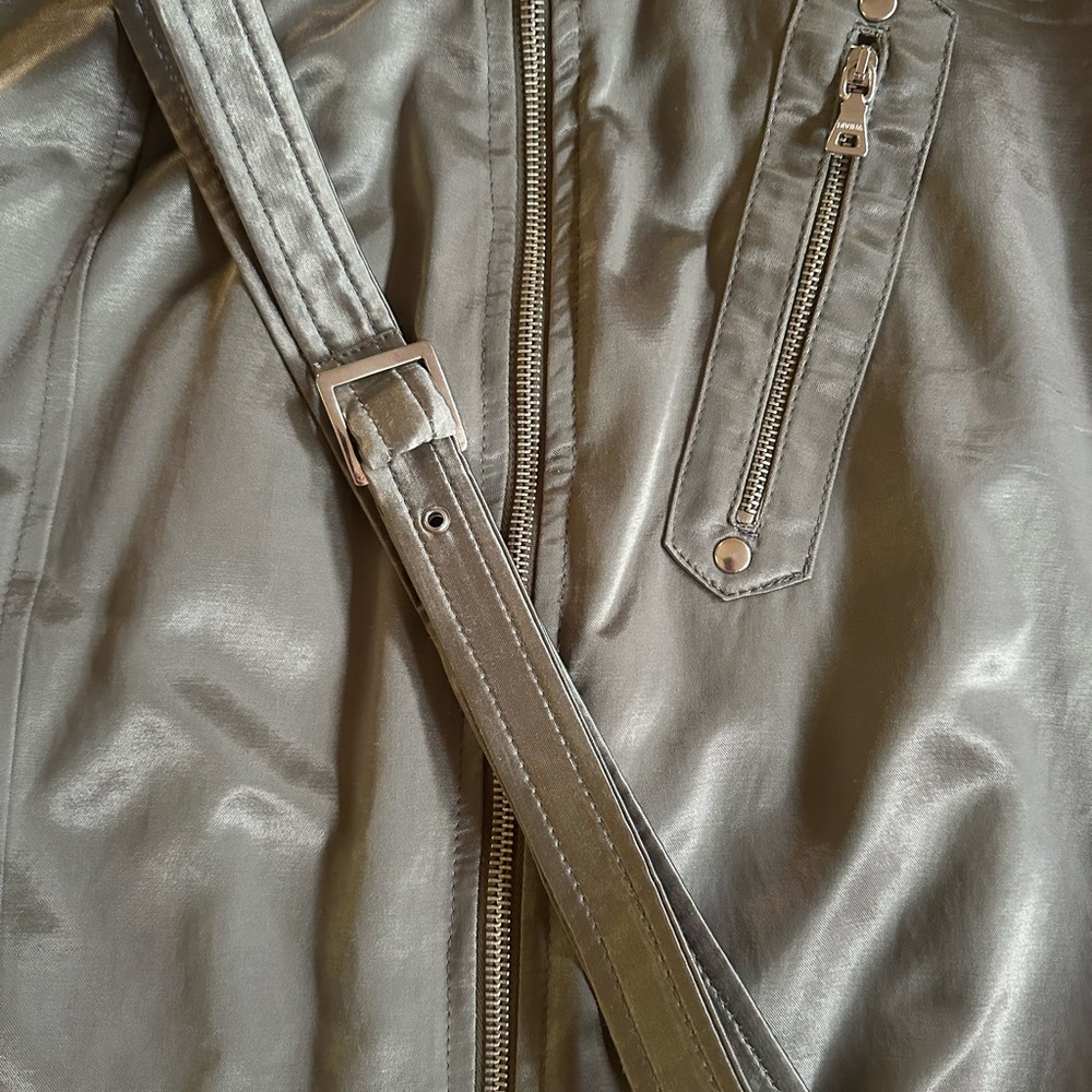 Metallic  Column Midi Skirt with zippers 10 made in Italy